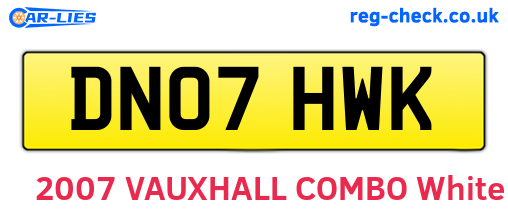 DN07HWK are the vehicle registration plates.