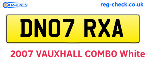 DN07RXA are the vehicle registration plates.