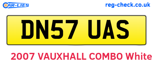 DN57UAS are the vehicle registration plates.