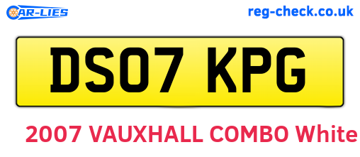 DS07KPG are the vehicle registration plates.