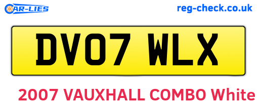DV07WLX are the vehicle registration plates.