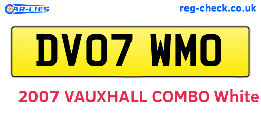 DV07WMO are the vehicle registration plates.