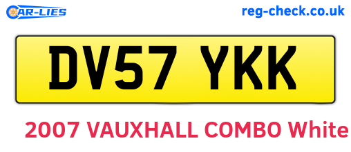 DV57YKK are the vehicle registration plates.