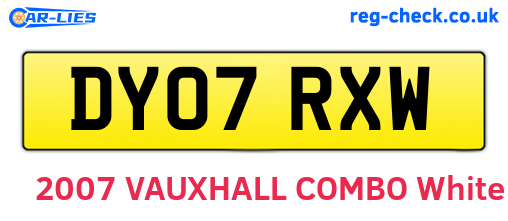 DY07RXW are the vehicle registration plates.
