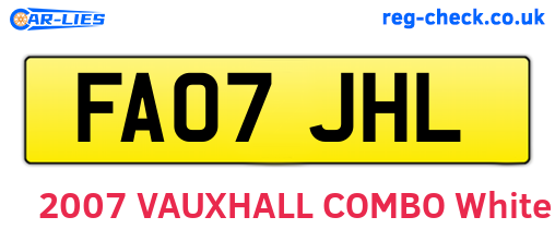 FA07JHL are the vehicle registration plates.
