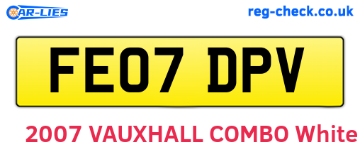 FE07DPV are the vehicle registration plates.
