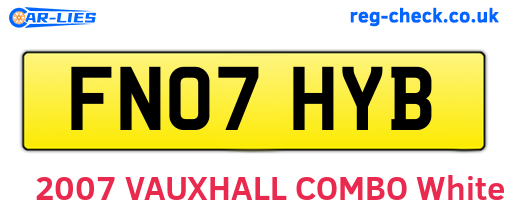 FN07HYB are the vehicle registration plates.