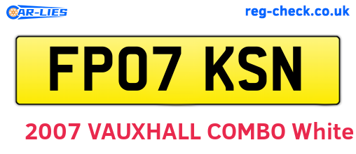 FP07KSN are the vehicle registration plates.