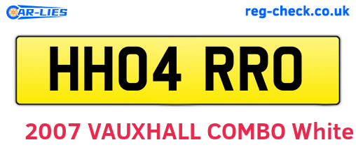 HH04RRO are the vehicle registration plates.