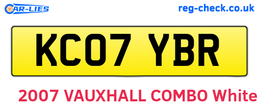 KC07YBR are the vehicle registration plates.