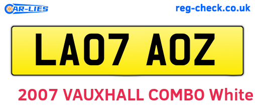 LA07AOZ are the vehicle registration plates.