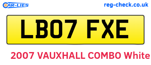 LB07FXE are the vehicle registration plates.