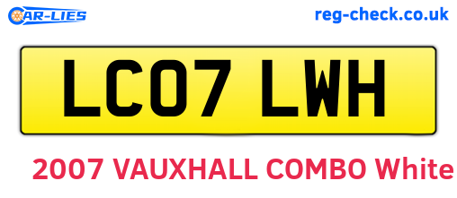 LC07LWH are the vehicle registration plates.