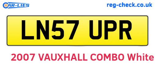 LN57UPR are the vehicle registration plates.