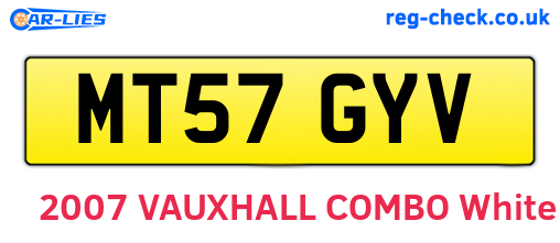 MT57GYV are the vehicle registration plates.
