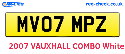 MV07MPZ are the vehicle registration plates.