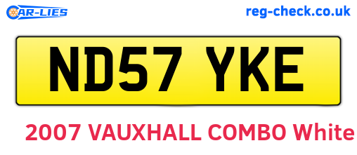 ND57YKE are the vehicle registration plates.