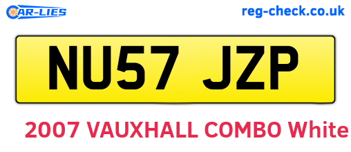 NU57JZP are the vehicle registration plates.