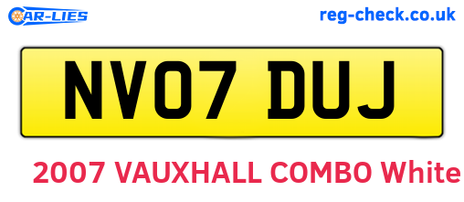 NV07DUJ are the vehicle registration plates.