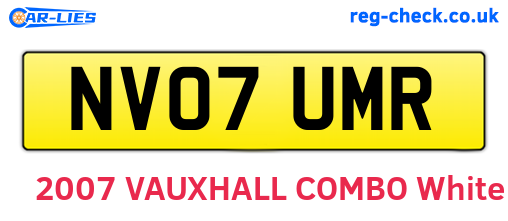 NV07UMR are the vehicle registration plates.