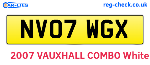 NV07WGX are the vehicle registration plates.