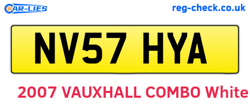 NV57HYA are the vehicle registration plates.