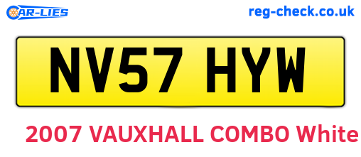 NV57HYW are the vehicle registration plates.