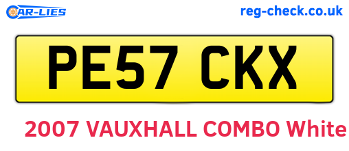 PE57CKX are the vehicle registration plates.