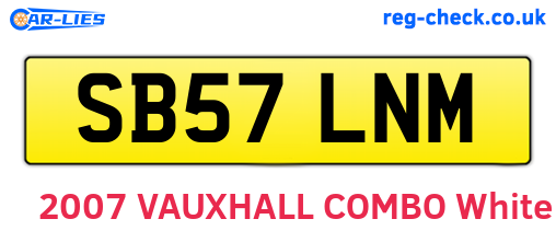 SB57LNM are the vehicle registration plates.