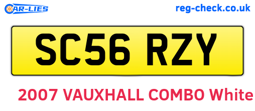 SC56RZY are the vehicle registration plates.