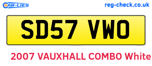 SD57VWO are the vehicle registration plates.