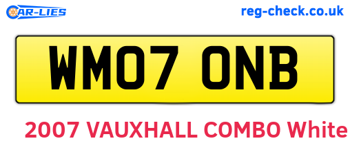 WM07ONB are the vehicle registration plates.