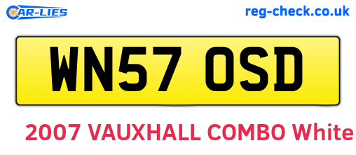 WN57OSD are the vehicle registration plates.