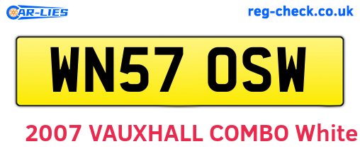 WN57OSW are the vehicle registration plates.