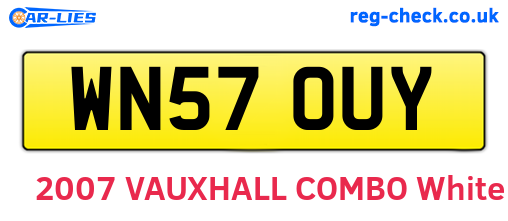 WN57OUY are the vehicle registration plates.