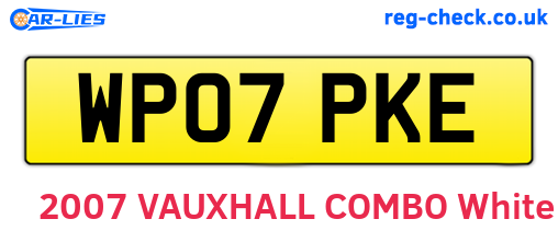 WP07PKE are the vehicle registration plates.