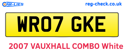 WR07GKE are the vehicle registration plates.