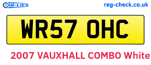 WR57OHC are the vehicle registration plates.