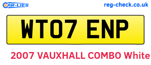 WT07ENP are the vehicle registration plates.