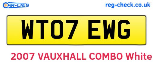 WT07EWG are the vehicle registration plates.