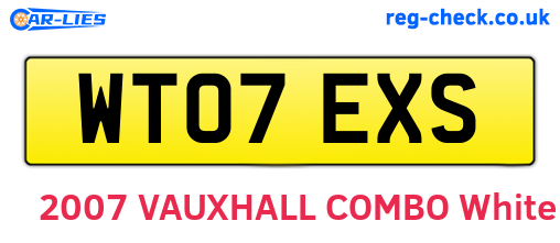 WT07EXS are the vehicle registration plates.