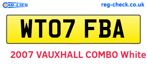 WT07FBA are the vehicle registration plates.