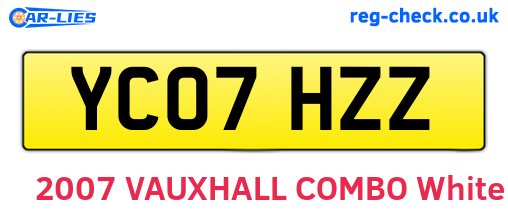YC07HZZ are the vehicle registration plates.
