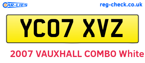 YC07XVZ are the vehicle registration plates.