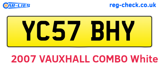 YC57BHY are the vehicle registration plates.
