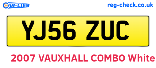 YJ56ZUC are the vehicle registration plates.