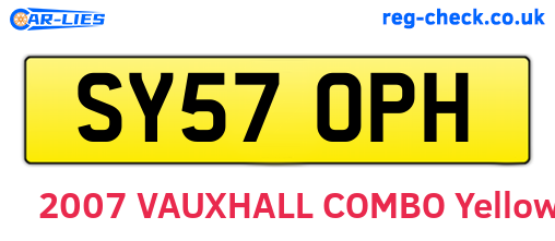 SY57OPH are the vehicle registration plates.