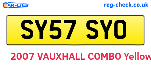 SY57SYO are the vehicle registration plates.