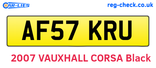 AF57KRU are the vehicle registration plates.