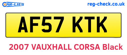 AF57KTK are the vehicle registration plates.